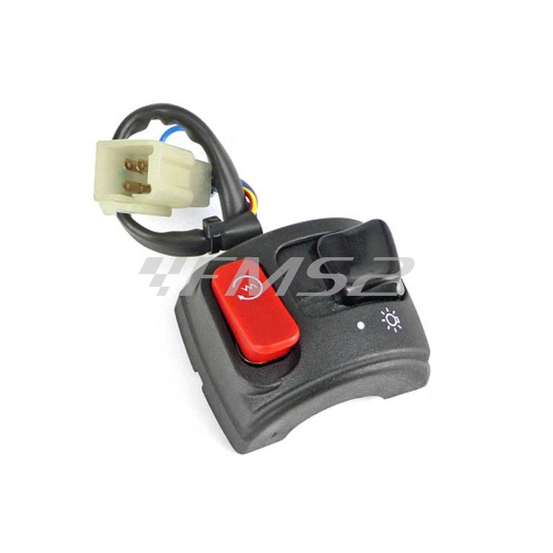 Comando devio luce destro Domino per scooter Mbk Booster e Yamaha Next Generation prodotti dal 2000 in poi, ricambio 324010A