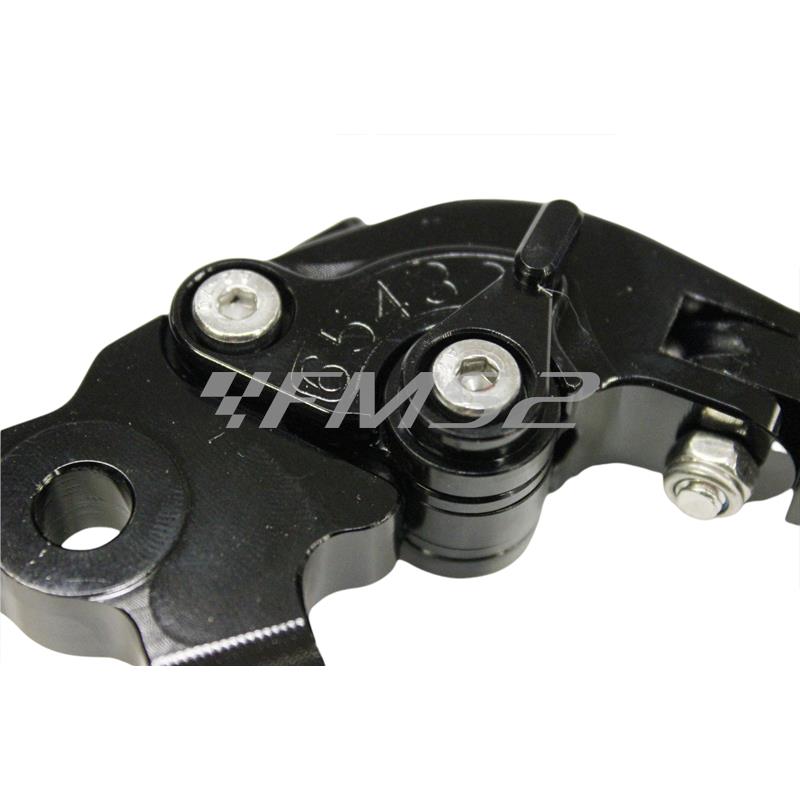 Coppia leve regolabili RD-MAX in alluminio CNC di colore nero per maxi scooter Yamaha T-Max 500 e 530 prodotti dal 2008 in poi (TNT), ricambio 331659F