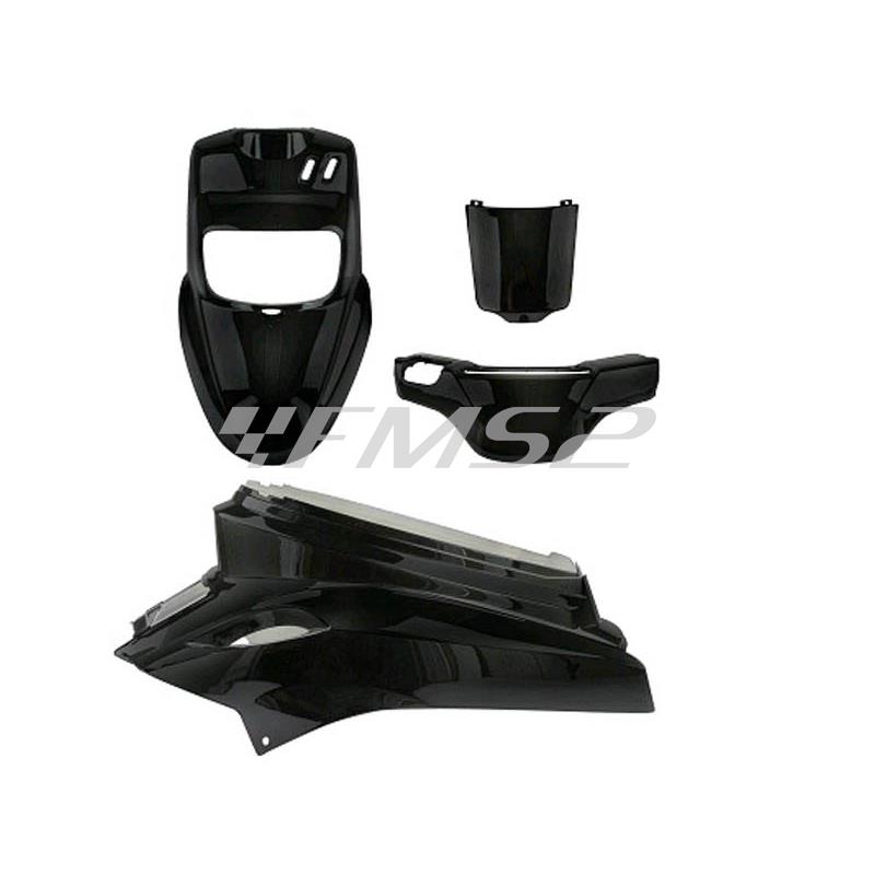 Kit carene TNT di colore nero con forma originale per scooter MBK Booster 2004 e Yamaha BW'S  prodotti dal 2004 in poi, ricambio 366190