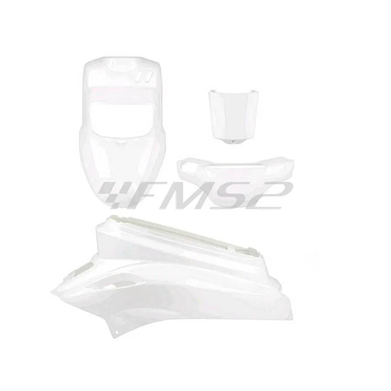 Kit carene TNT di colore bianco pastello con forma originale per scooter MBK Booster 2004 e Yamaha BW'S  prodotti dal 2004 in poi, ricambio 366191