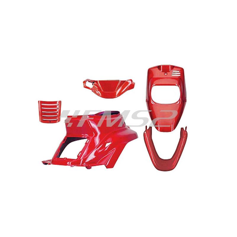 Kit carene TNT da 5 pezzi per scooter MBK Booster Spirit di colore rosso Racing lucido, ricambio 366599