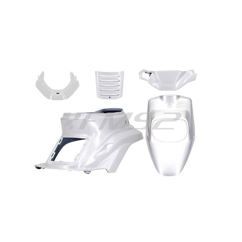 Kit carene TNT da 5 pezzi per scooter MBK Booster Spirit di colore bianco pastello lucido, ricambio 366609