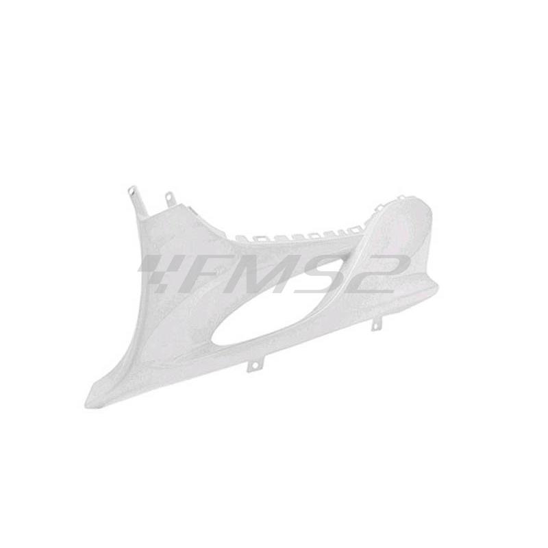 Sotto scudo sinistro TNT per scooter MBK  mach g e Yamaha Jog rr di colore bianco, ricambio 366867G