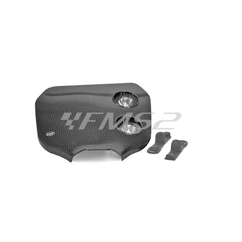 Fanale anteriore con 2 fari alogeni per moto da cross, colore carbonio, ricambio 448137