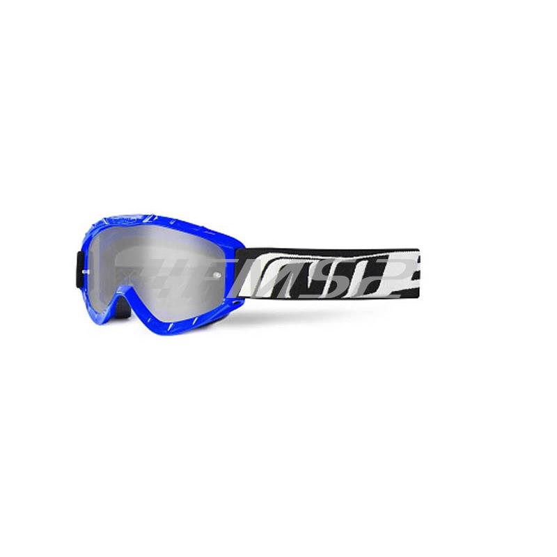 Occhiale da cross e motard modello no-end 3.6 di colore blu TNT, ricambio 448400C