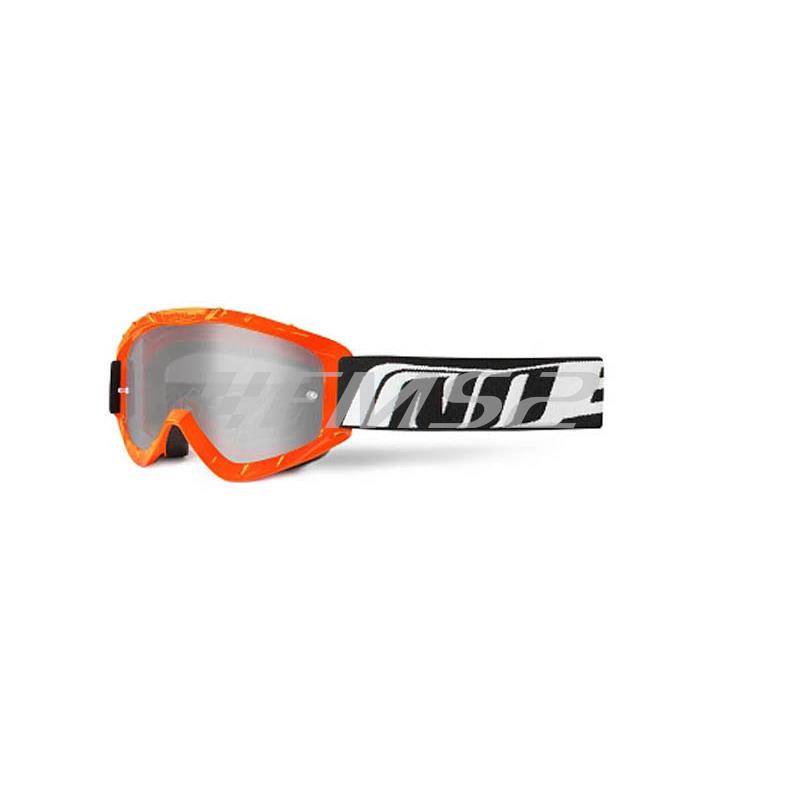 Occhiale per moto da cross e motard modello no-end 3.6, colore arancione, ricambio 448400D