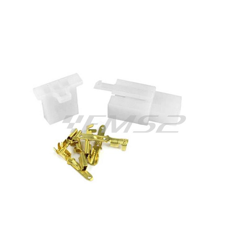 500063D Connettori elettrici maschio e femmina a 3 pin per applicazione  moto e scooter, ricambio 500063D