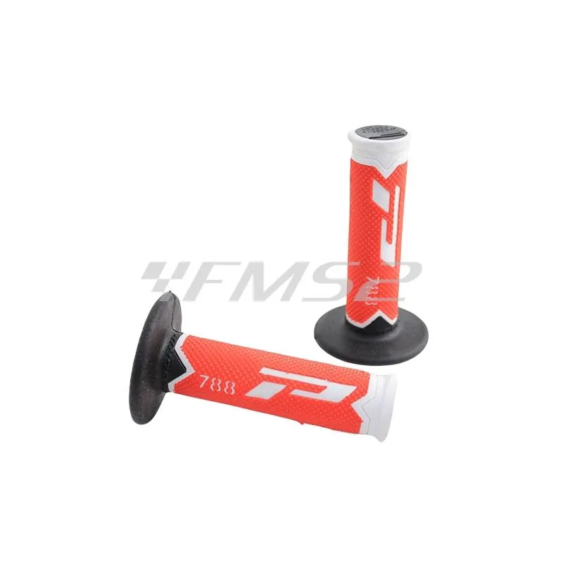 Manopole ProGrip cross in gomma tri density di colore bianco, rosso e nero, ricambio 678810