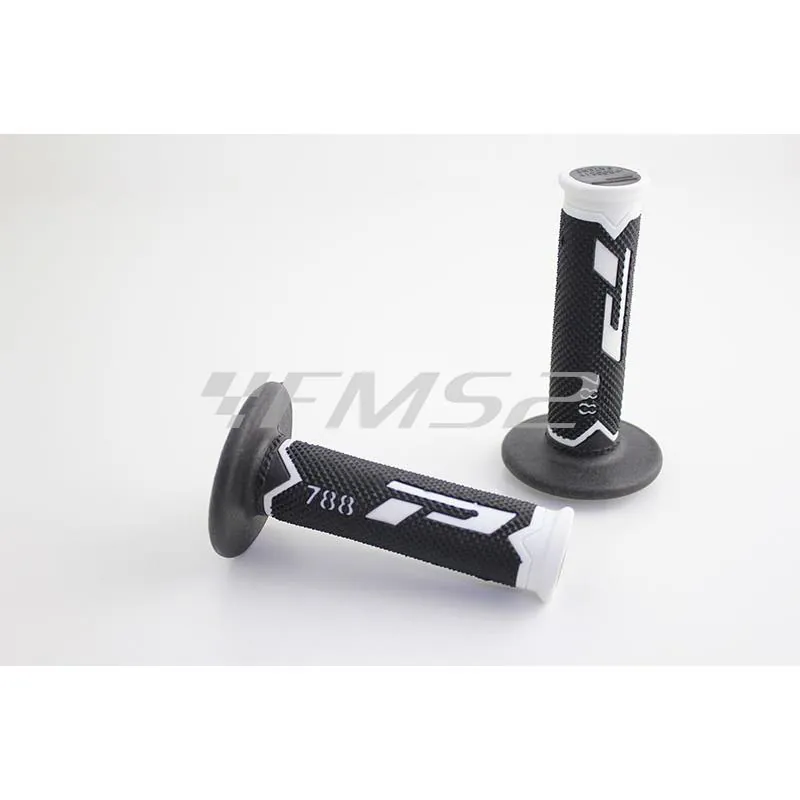 Manopole da cross extra slim 788 in gomma tri density gel di colore bianco, nero, titanio (ProGrip), ricambio 67888