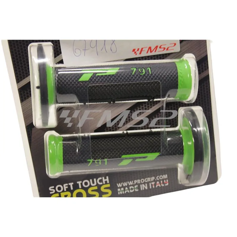 67918 Manopole cross ProGrip dual density nero-verde