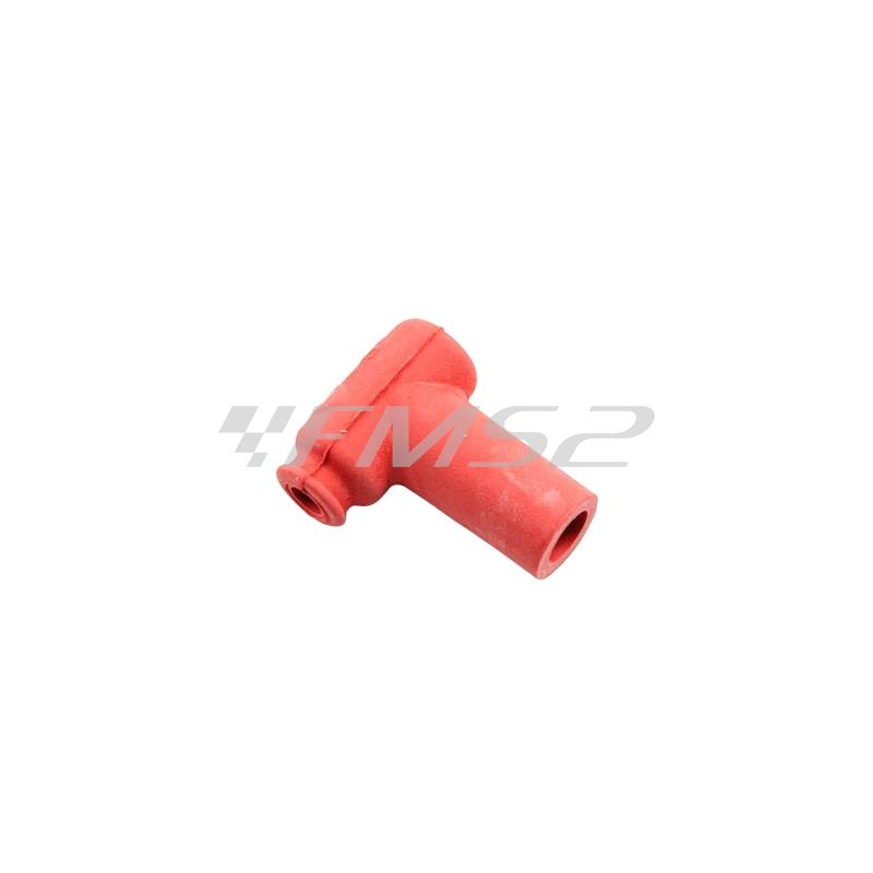 Attacco pipetta candela originale NGK modello lb05emh-r in silicone di colore rosso con resistenza a 5 khom Bergamaschi, ricambio E09058