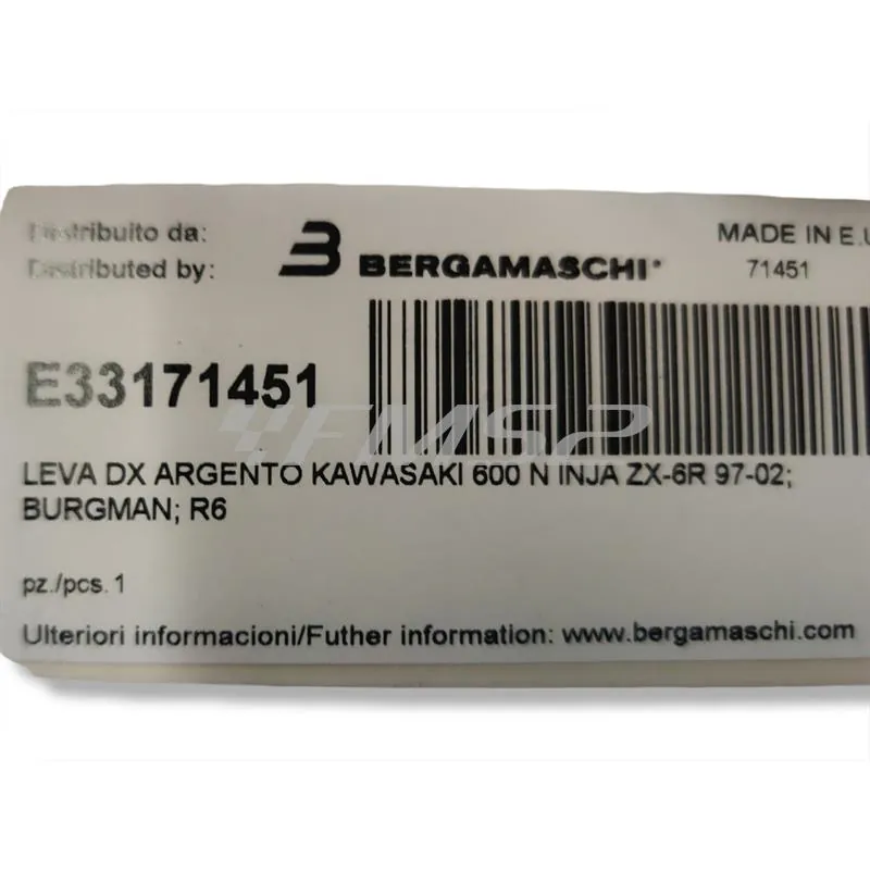 Leva dx argento kawasaki zx-6r 97-02; su, ricambio E33171451