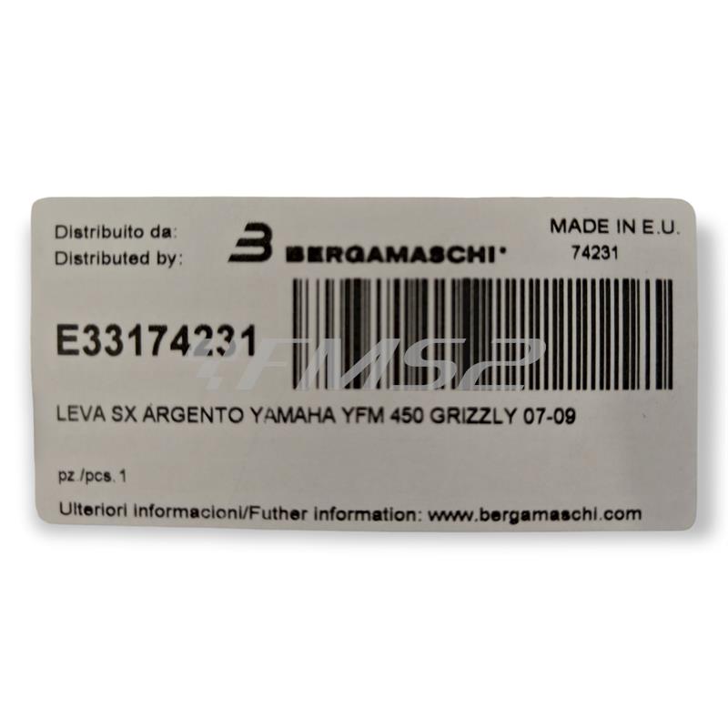 Leva sx argento yamaha yfm450 grizzly 07, ricambio E33174231