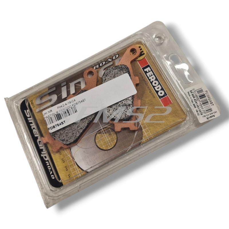 Pastiglie Ferodo sinterizzate FDB754ST versione stradale sinter grip road per maxi moto Honda, Kawasaki, Suzuki, Voge e Yamaha, ricambio FDB754ST