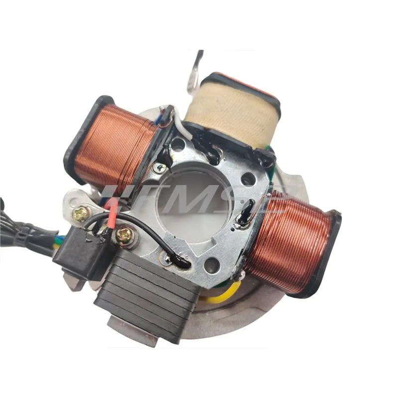 Statore Bergamaschi a 4 poli con 3 bobine e 1 pick-up e connettore tondo a 4 fili per Piaggio  Vespa PK 50 s prodotte dal 1982 fino al 1984 senza avviamento elettrico, ricambio V100199491