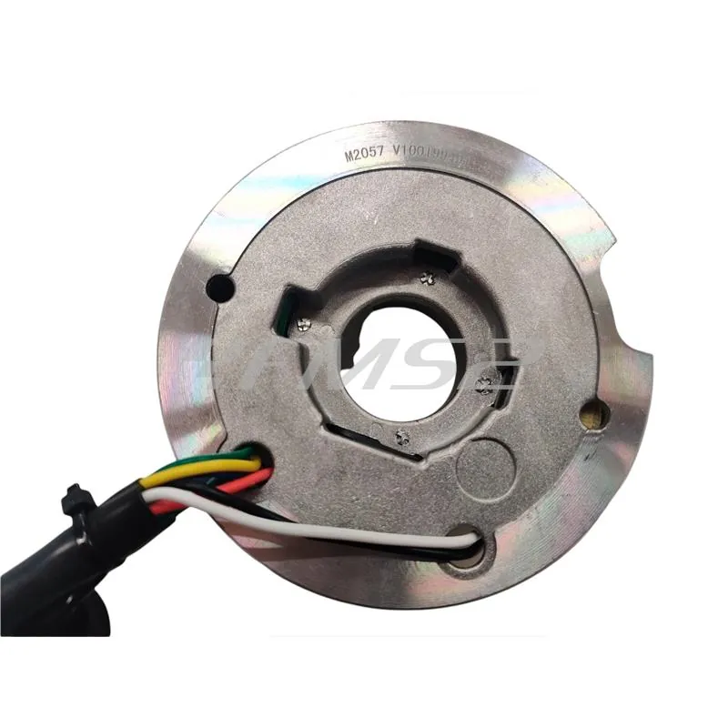 Statore Bergamaschi a 4 poli con 3 bobine e 1 pick-up e connettore tondo a 4 fili per Piaggio  Vespa PK 50 s prodotte dal 1982 fino al 1984 senza avviamento elettrico, ricambio V100199491