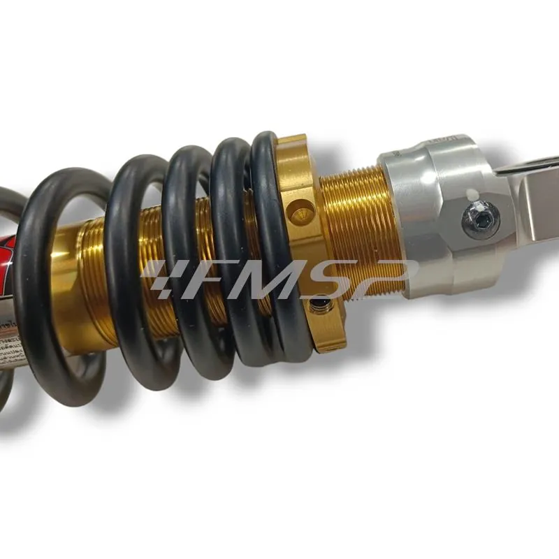 Ammortizzatore posteriore YSS eco line H.20 OE302-310T-01AL-38 con interasse da 310 mm colore Oro e Nero per scooter con motore Minarelli, ricambio YSOE31001