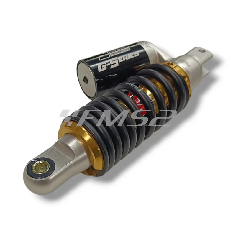 Mono ammortizzatore YSS posteriore modello OK302-250T-01AL-388 con serbatoio esterno e interasse da 250,0 mm per MBK Booster e Malaguti F12, ricambio YSOK25001