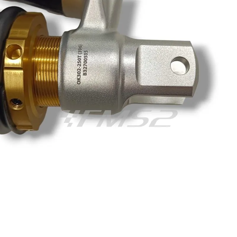 Mono ammortizzatore YSS posteriore modello OK302-250T-01AL-388 con serbatoio esterno e interasse da 250,0 mm per MBK Booster e Malaguti F12, ricambio YSOK25001