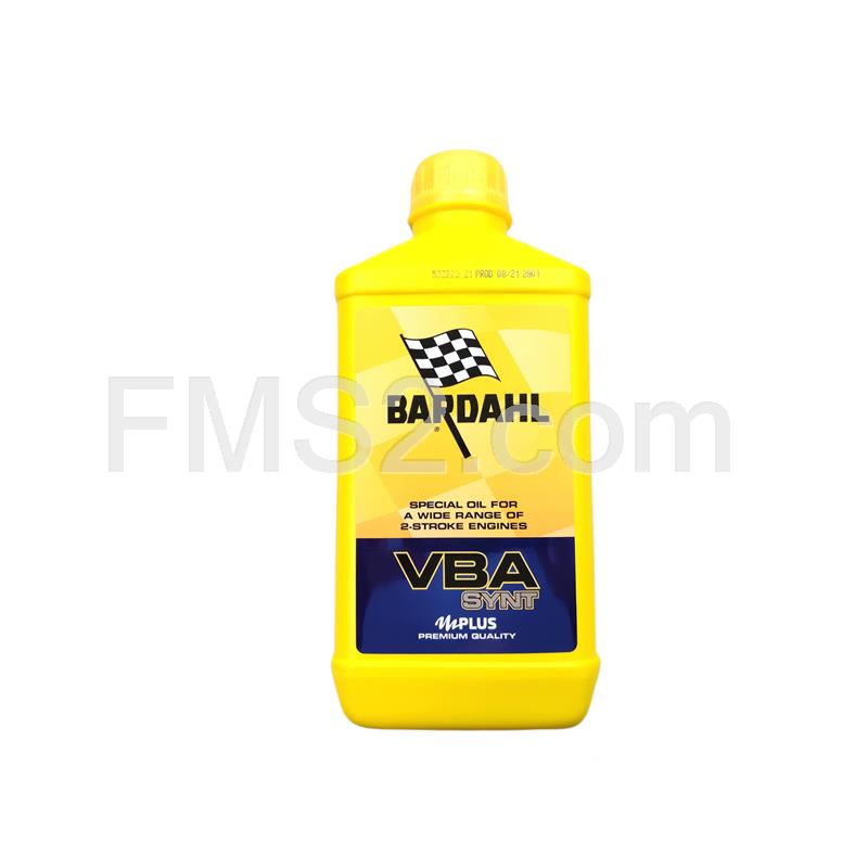 Barattolo olio miscela 2 tempi Bardahl VBA sintetico 100 % confezione da 1 litro, ricambio 202039