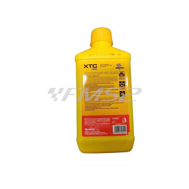 326140 Olio Bardahl XTC C60 gradazione 10W40 sintetico 100 % per moto 4  tempi, confezione da 1 litro, ricambio 326140