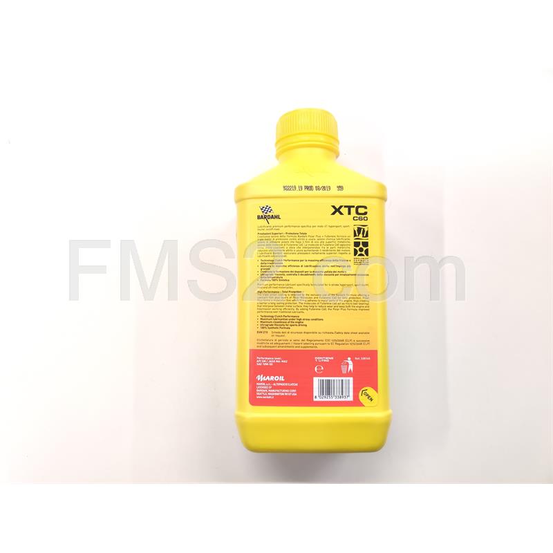 Olio Bardahl XTC C60 Sae 10W50 Road sintetico 100% confezione da 1 litro, ricambio 338140