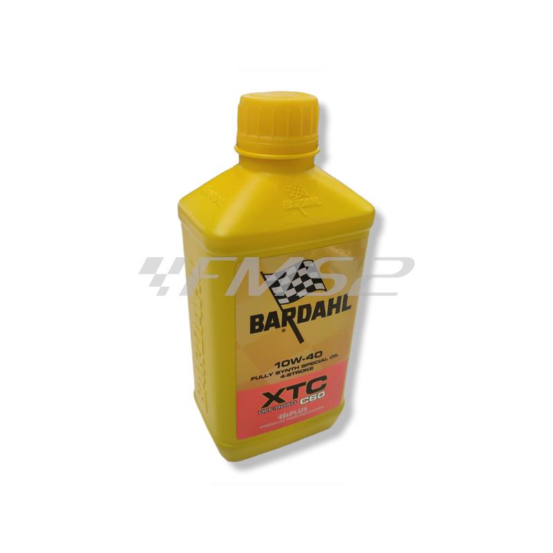 Flacone barattolo olio Bardahl XTC C60 Off Road con densità 10W40 sintetico 100% ideale per cross e maxi moto ad alte prestazioni, ricambio 351041