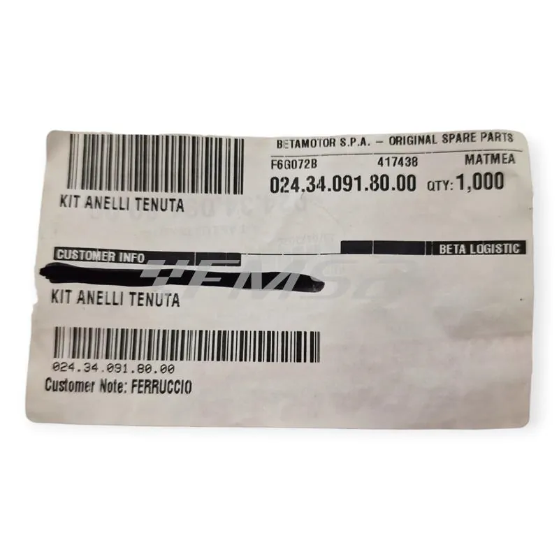 024.34.091.80.00 Kit revisione forcella Ø37 BETA ENDURO/MOTARD RR 50 2T >2012, ENDURO RR 125 4T AC 2013-2015 e ENDURO RE 125 4T AC 2016