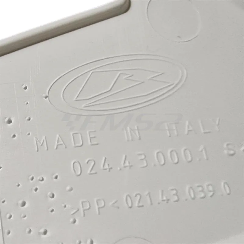 Convogliatore sinistro bianco specifico per BETA ENDURO/MOTARD RR 50 2T 2012-2020 e ENDURO RR 125 4T 2013-2016, ricambio 024.43.000.10.51