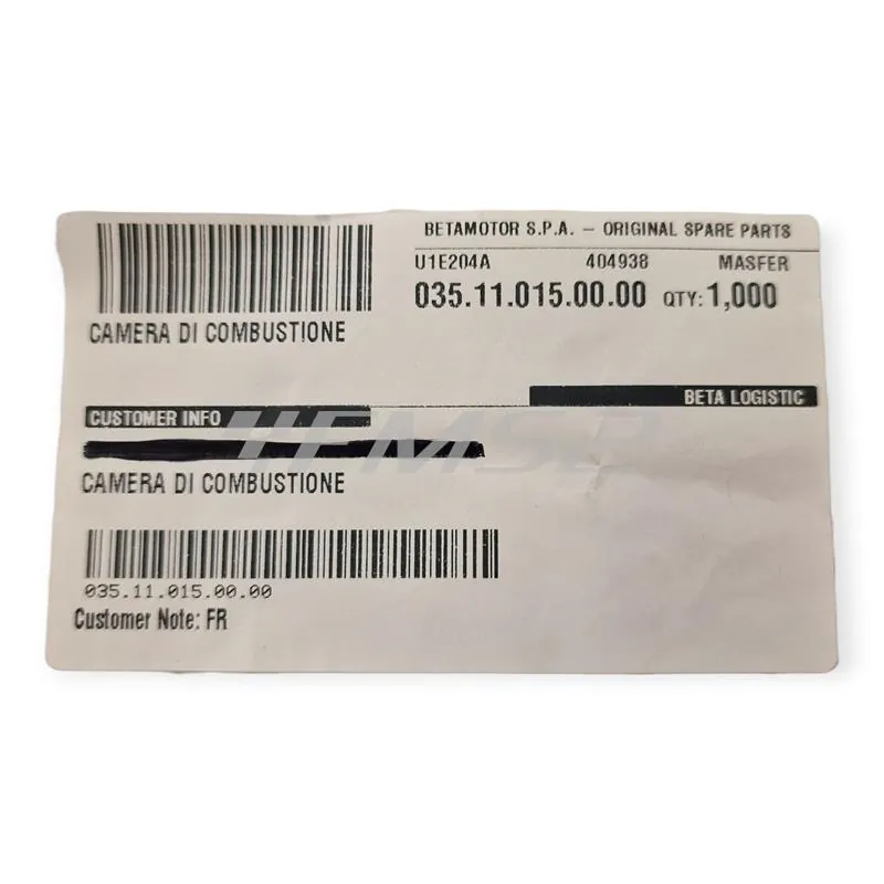 035.11.015.00.00 Inserto per testa originale specifico per BETA ENDURO RR 125 2T 2018-2021 e ENDURO RR 125 2T RACING 2019-2020