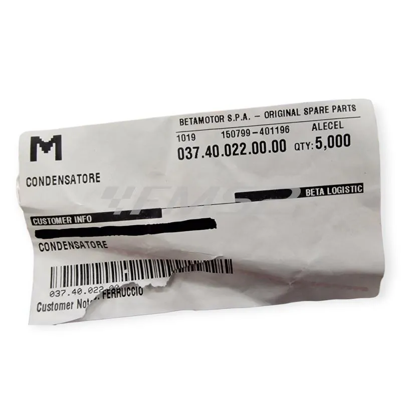 Condensatore elettronico originale BETA specifico per tutti i modelli BETA 2t e 4t prodotti dopo il 2020, ricambio 037.40.022.00.00