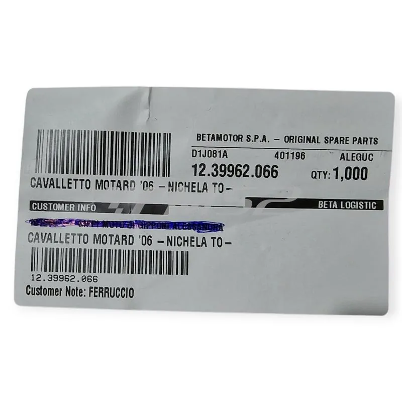 12.39962.066 Cavalletto originale BETA - 42 cm - specifico per BETA MOTARD RR 50 2T prodotti dal 2005 - tutte le versioni