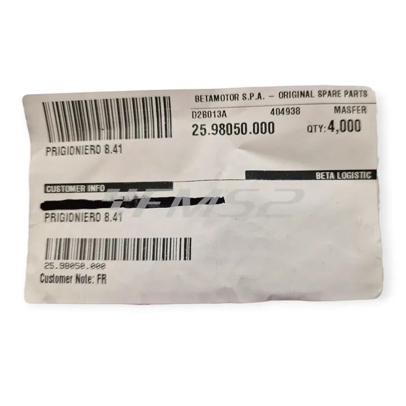 25.98050.000 Prigioniero fissaggio cilindro M8x41 mm Beta per BETA ENDURO RR 125 2T e TRIAL EVO 80/125/200/300 2T