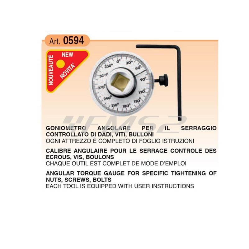 Goniometro angolare per il serraggio controlato di dadi, viti e bulloni. Buzzetti, ricambio 0594