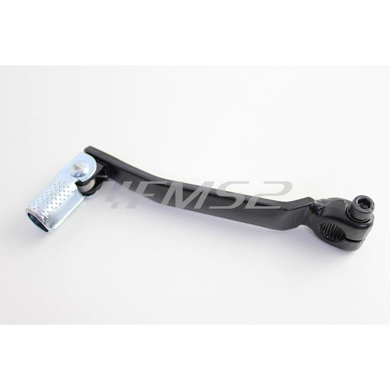 Pedivella leva cambio Buzzetti in acciaio di colore argento con puntale pieghevole zigrinato antiscivolo per enduro e supermotard 50 con motore m, ricambio 6806