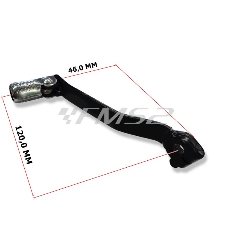 Leva cambio Buzzetti in acciaio completo di gommino per Yamaha XT 500, 550 e 600 cc Tenere 4 tempi, ricambio 7595