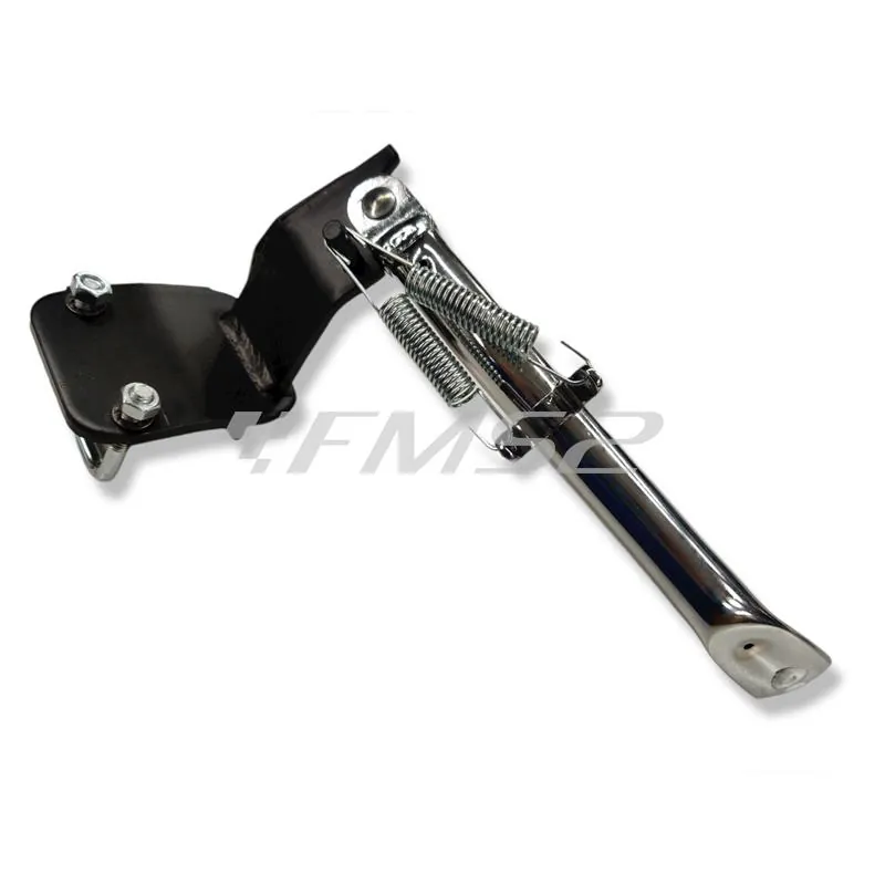 Cavalletto laterale cromato Buzzetti per scooter Yamaha Aerox 50 cc prodotti dal 2013 in poi con ruote da 13 pollici, ricambio 8563C