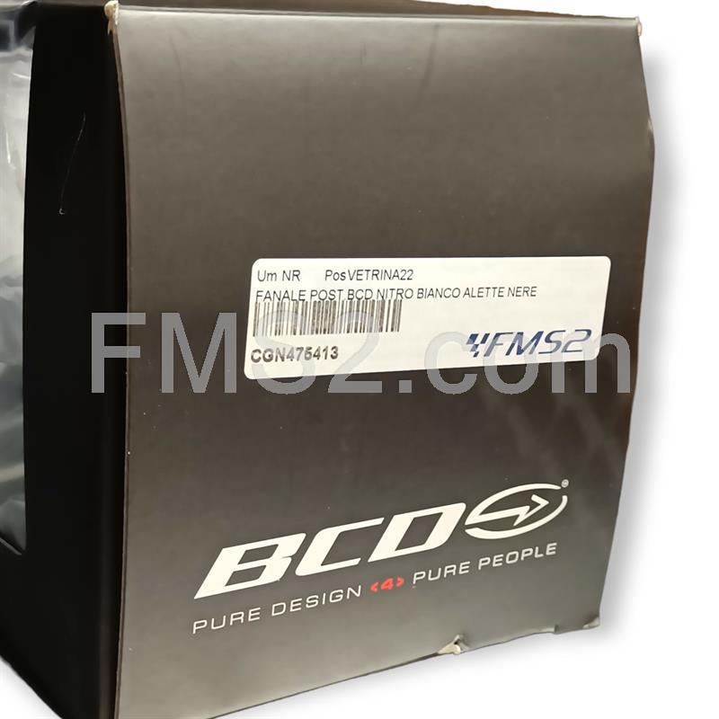 Fanale posteriore BCD di colore bianco con alette nere e luci led per scooter Mbk Nitro e Yamaha Aerox prodotti fino al 2012, ricambio CGN475413
