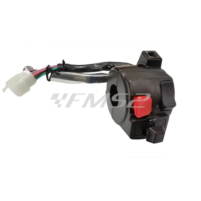 Comando freno sinistro completo di devio luci, leva e interruttore stop per scooter Yamaha BW'S 50 prodotti dal 2004 in poi (TNT), ricambio CGN491460