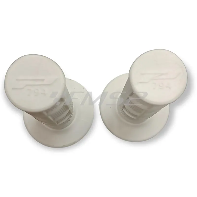 Coppia manopole Progrip modello MX 794-101 in gomma di colore bianco per utilizzo su manubri cross, ciclomotori e scooter con diametro da 22 mm, ricambio 405401565