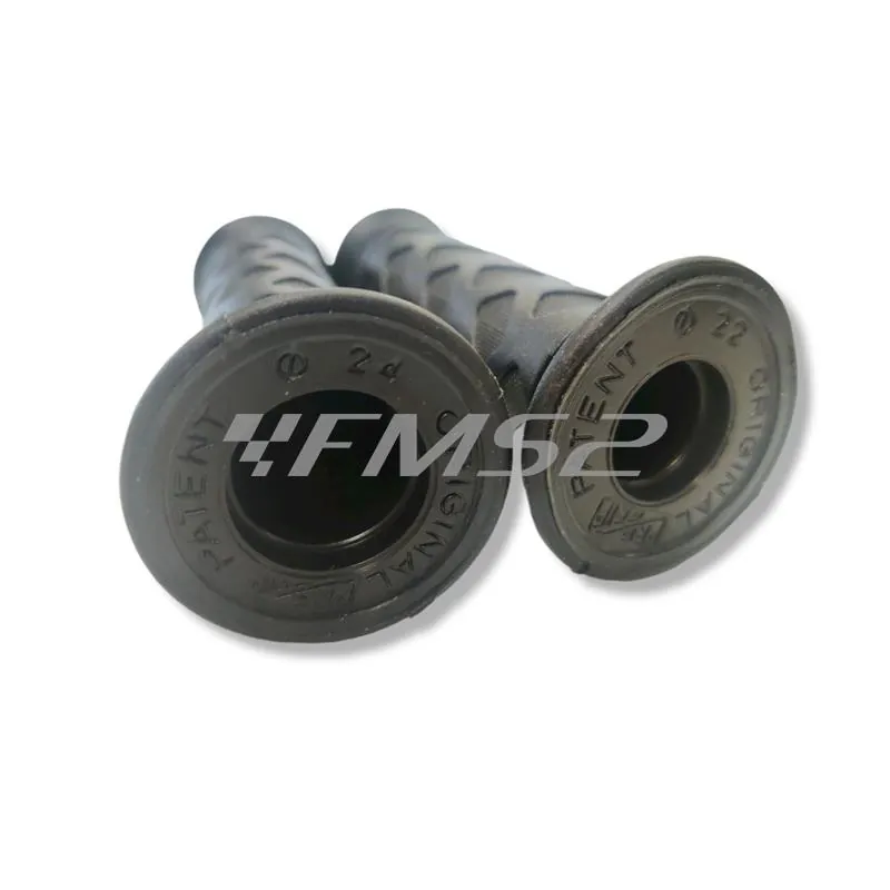 Coppia manopole scooter Progrip modello 789-102 in gomma di colore nera tipo originali con diametro 22 e 25 mm, ricambio 405402065