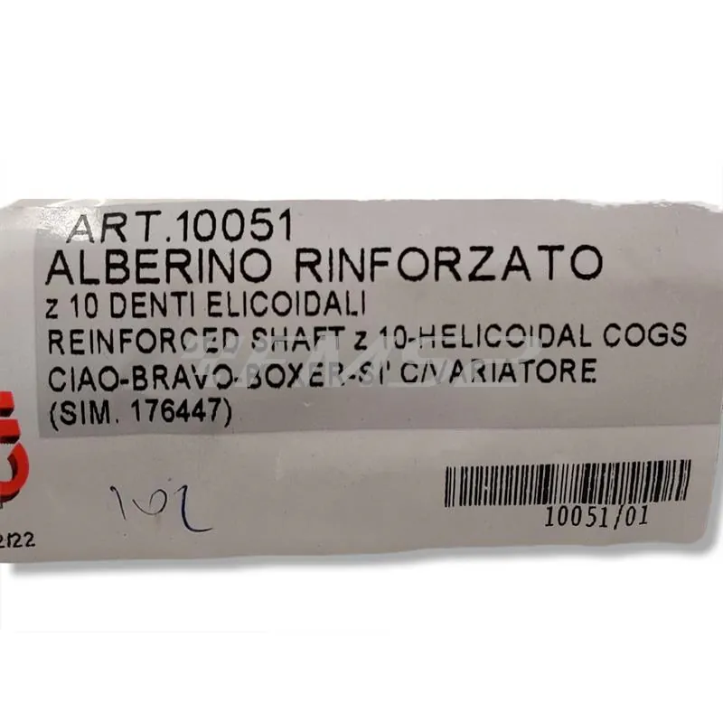 Ingranaggio primario Cif rinforzato con 10 denti elicoidali tipo originale per ciclomotori Piaggio Ciao, Si, Bravo, Boxer, Grillo, SuperBravo con variatore, ricambio 10051