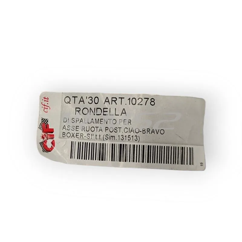 Rondella di spallamento grossa CIF interna tamburo per asse ruota posteriore ciclomotori Piaggio Ciao, Si, Bravo, SuperBravo, Boxer, Grillo, ricambio 10278