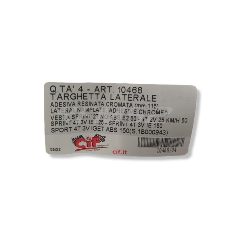 Targhetta sprint grande (mm.115) resin, ricambio 10468