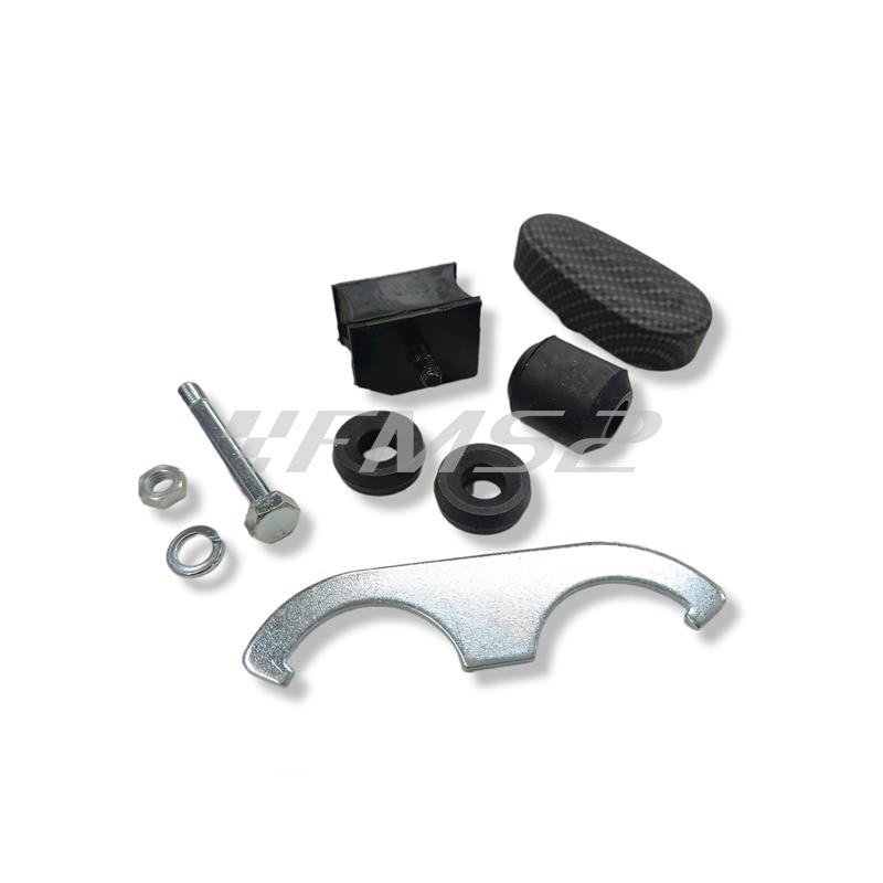 Kit ammortizzatori Carbone serie carboon look sport regolabili nel precarico molla e versione limited edition per Piaggio vespa 50 special, 125 primavera, 125 Et3, ricambio 10751-KT