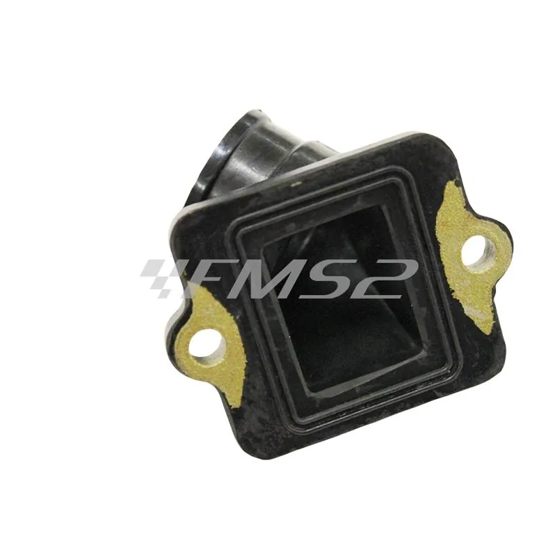 Collettore raccordo aspirazione in gomma con diametro interno da 22 mm e interasse fori d'attacco da 53 mm per scooter 50 Piaggio e Gilera (CIF), ricambio 11660