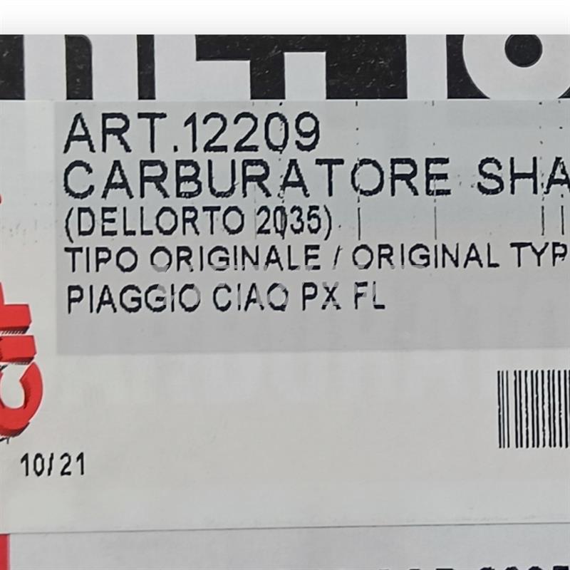 Carburatore Dell'Orto sha 12.12 tipo originale per ciclomotore Piaggio Ciao PX (CIF), ricambio 12209