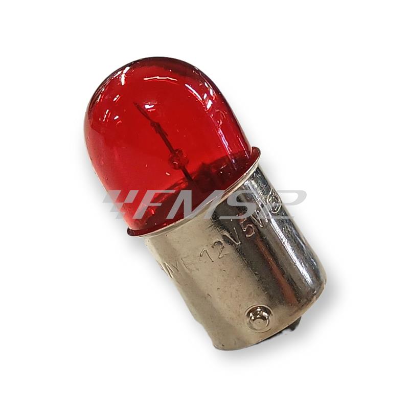 Lampadina CIF 12 Volt 5 Watt BA15S, palloncino, colore rosso, ricambio 1418-RED