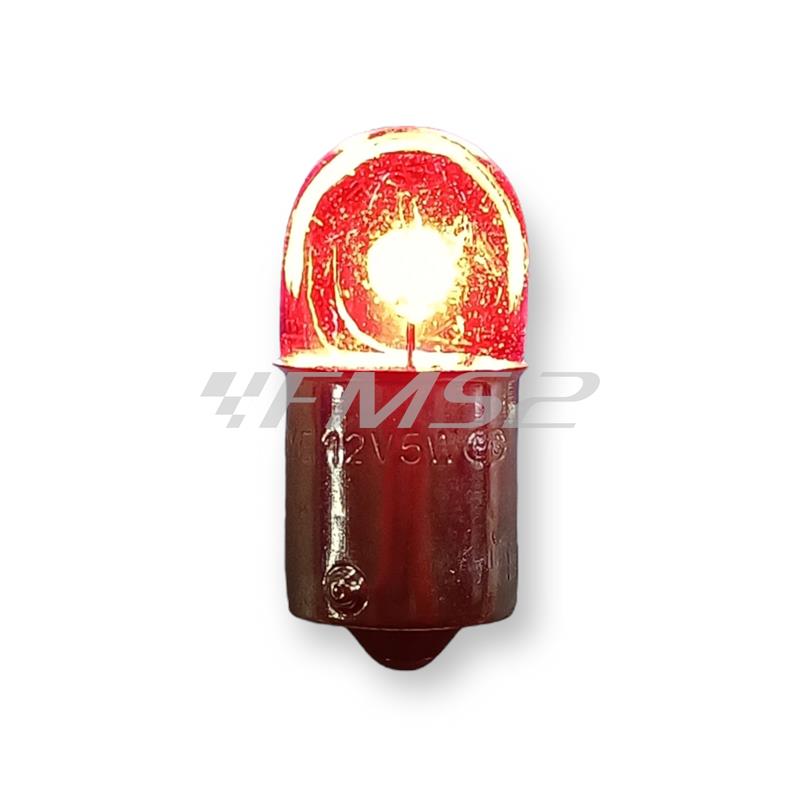 Lampadina CIF 12 Volt 5 Watt BA15S, palloncino, colore rosso, ricambio 1418-RED