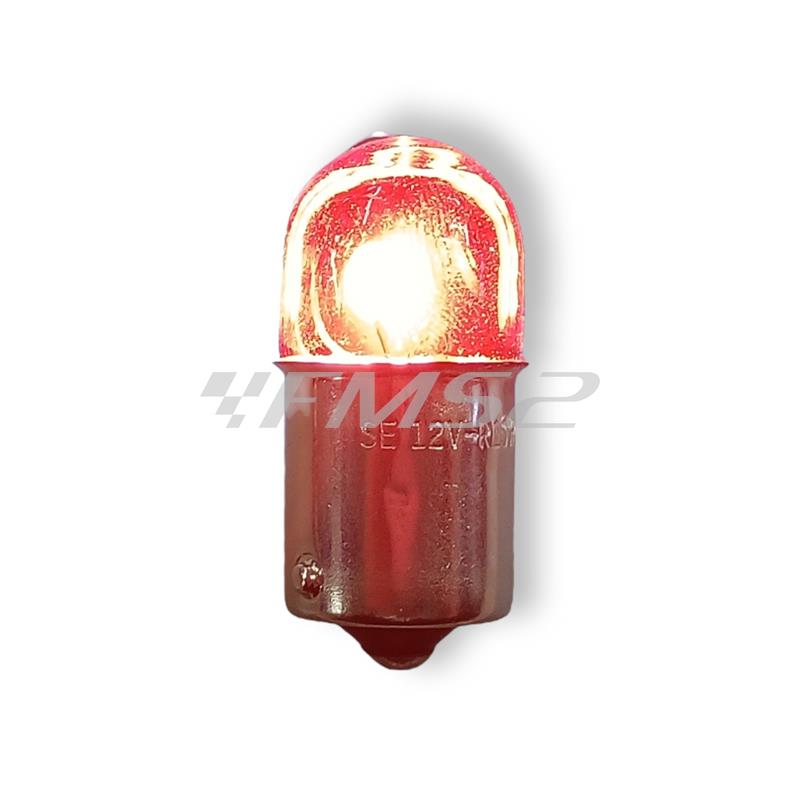 Lampadina CIF 12 Volt 10 Watt BA15S, palloncino, colore rosso, ricambio 1419-RED